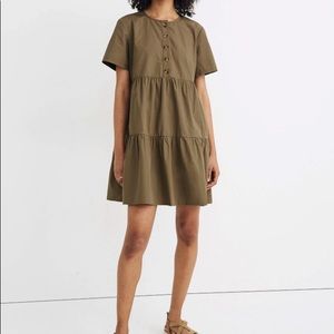 Madewell short sleeve tiered cotton dress